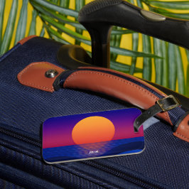 Etiqueta de Bagagem Pôr do Sol Roxo Personalizada