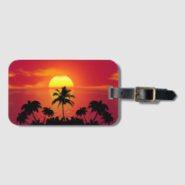 Etiqueta De Bagagem Pôr do sol tropical