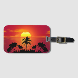 Etiqueta De Bagagem Pôr do sol tropical