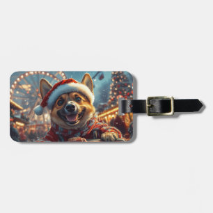 Etiqueta De Bagagem Porta copos de Cachorro Malinois Belga no Natal