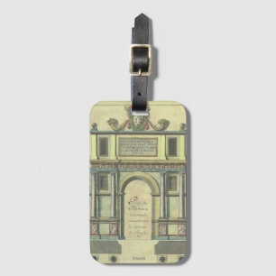 Etiqueta De Bagagem Porta de Entrada de Igreja Antiga Arquitetura Rena