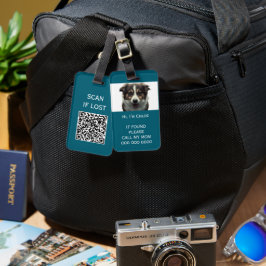 Etiqueta De Bagagem Portador de animal de estimação digitalize se perd