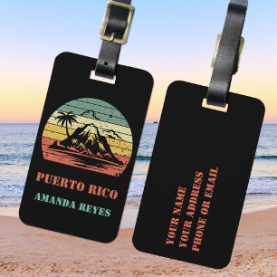 Etiqueta De Bagagem Porto Rico retrô personalizado