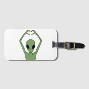 Etiqueta De Bagagem Pose do Coração Alien