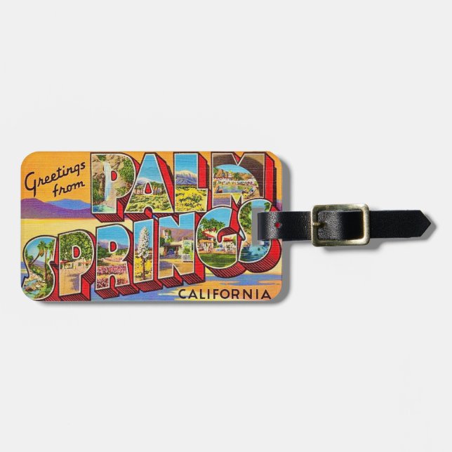 Etiqueta de Bagagem Postcard Palm Springs (Frente Horizontal)