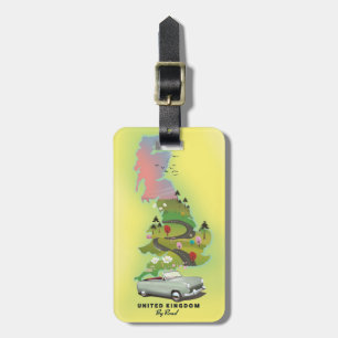 Etiqueta De Bagagem Poster das viagens vintage pela estrada de Reino