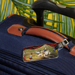 Etiqueta De Bagagem Poster de Circo Mostrando Acrobat Executando Em Ca