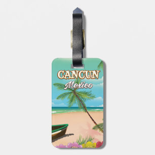 Etiqueta De Bagagem Poster de praia de Cancun México