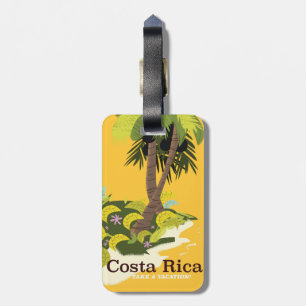Etiqueta De Bagagem Poster de viagens de estilo retrô da Costa Rica