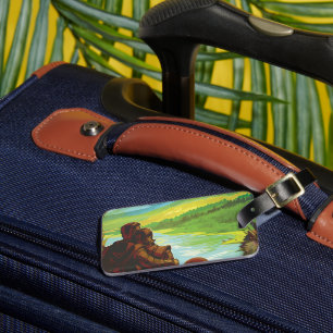 Etiqueta De Bagagem Poster de viagens Espacial Retroativo E Missão De