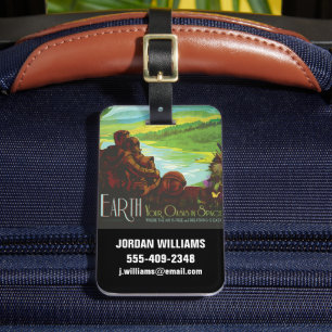 Etiqueta De Bagagem Poster de viagens Espacial Retroativo E Missão De