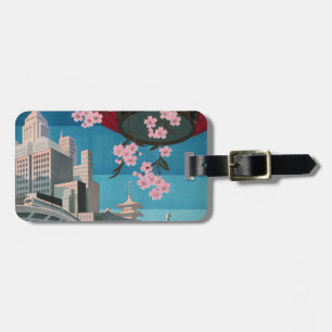 Etiqueta De Bagagem Poster de viagens Japonês Tokyo Vintage