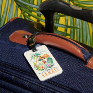 Etiqueta De Bagagem Poster de viagens Vintage Havaiano