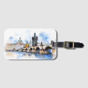 Etiqueta De Bagagem Praga antiga, Viagem com estilo de Eterno