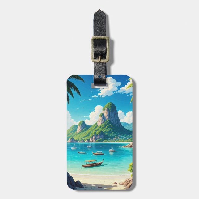 Etiqueta De Bagagem praia de Ko Samui Tailândia (Frente Vertical)