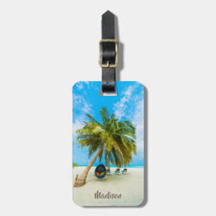 Etiqueta De Bagagem Praia feita sob encomenda do texto no Tag da