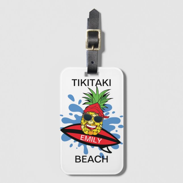 Etiqueta De Bagagem Praia Tikitaki (Frente Vertical)