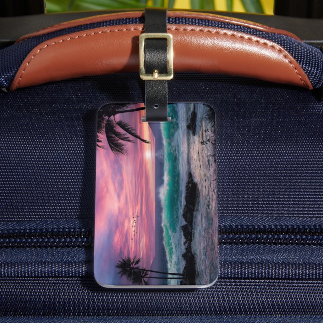 Etiqueta De Bagagem Praia Tropical (Frente Insitu 2)