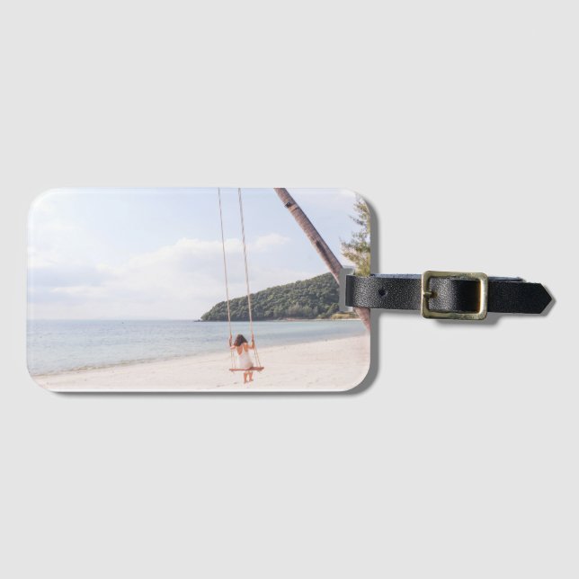 Etiqueta De Bagagem Praia Tropical (Frente Horizontal)