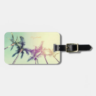 Etiqueta De Bagagem Praia Tropical, Palmeiras - Personalizado