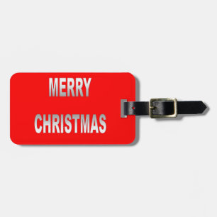 Etiqueta De Bagagem Prata e Feliz Natal
