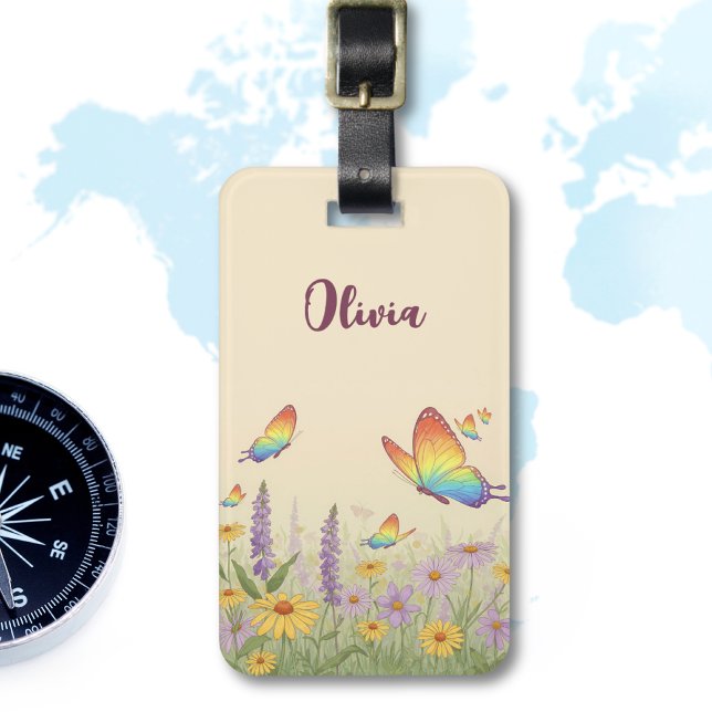 Etiqueta De Bagagem Praticando Praga-Borboleta (Criador carregado)