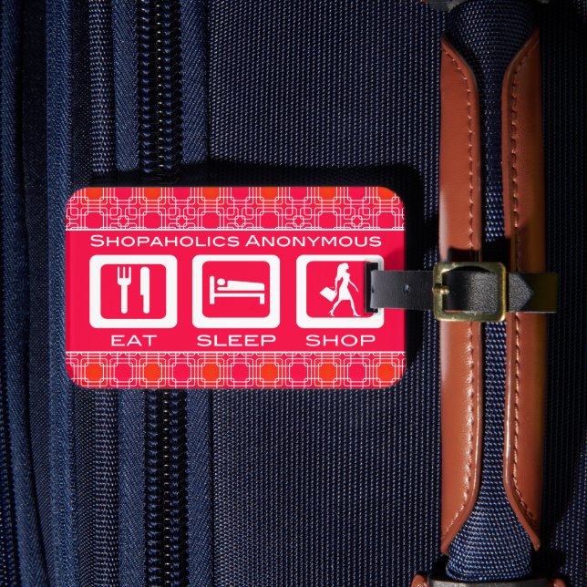 Etiqueta De Bagagem Prêmio de Compro de Sono Engraçado Rosa (Frente Insitu 4)