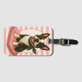 Etiqueta De Bagagem Preppy Boston Terrier