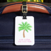 Preppy Tropical Palm Tree Personalizada