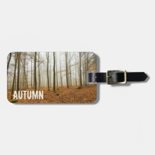 Etiqueta De Bagagem Presente da Floresta Mista e Fog Fall Season