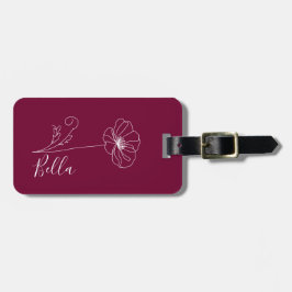 Etiqueta De Bagagem Presente de Flor de Nascimento de Agosto Poppy par