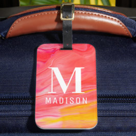 Etiqueta De Bagagem Presente de Viagem com Monograma Abstrato da Moda