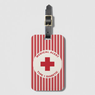 Etiqueta De Bagagem Presente Personalizado de Alerta Médico Diabético