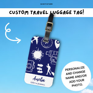 Etiqueta De Bagagem Presente Personalizado de Viagem Citação de Viajan