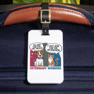 Etiqueta De Bagagem Presente veterinário Colorido Retro Vintage