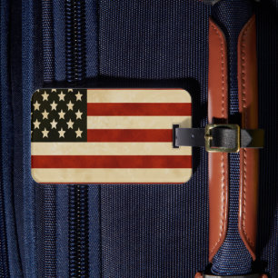 Etiqueta De Bagagem PRESENTES da bandeira americana do vintage