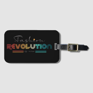 Etiqueta de Bagagem Preta Fashion Revolution Retro
