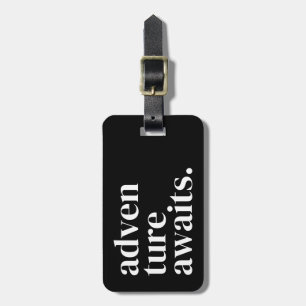 Etiqueta de Bagagem Preta Personalizada Moderna