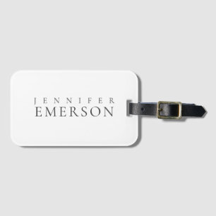Etiqueta De Bagagem Preto branco profissional minimalista moderno simp