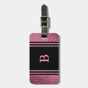Etiqueta De Bagagem Preto Coleção, Cor-de-rosa e Design preto