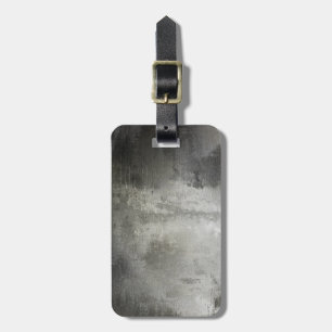 Etiqueta De Bagagem preto e branco abstrato do grunge da arte textured