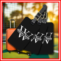 Preto e Branco | Monograma de Nome da Família Simp