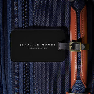 Etiqueta De Bagagem Preto e Branco Profissional Moderno