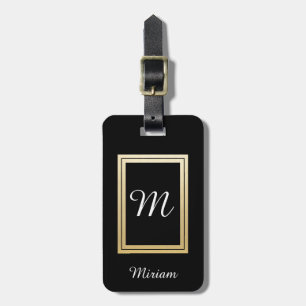 Etiqueta De Bagagem Preto personalizado do ouro do negócio do