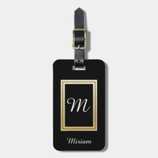 Etiqueta De Bagagem Preto personalizado do ouro do negócio do