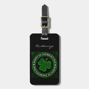 Etiqueta De Bagagem preto verde de Thunder_Cove do Dia de São Patríc
