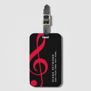 Etiqueta De Bagagem preto viagem vermelho-violino do músico