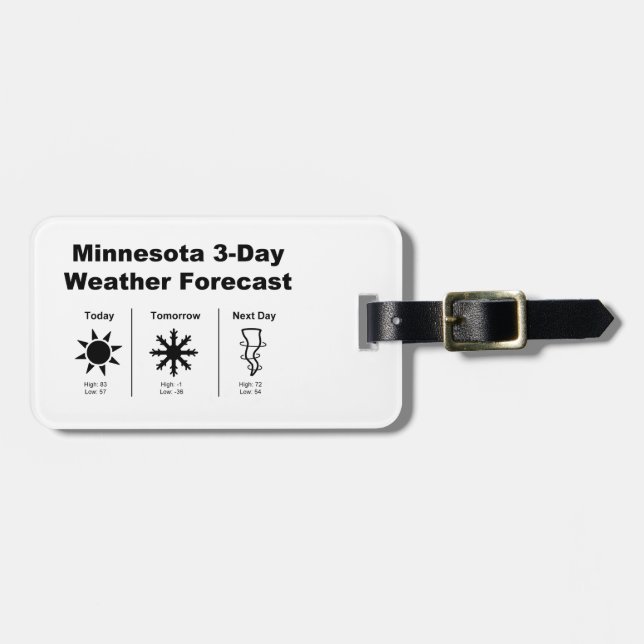 Etiqueta De Bagagem Previsão do Tempo de Minnesota (Frente Horizontal)