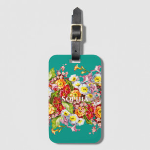 Etiqueta De Bagagem Primárias Coloridas Primavera Floral Cuta Personal