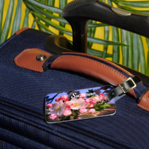 Etiqueta De Bagagem Primavera Crabapple Flower Blossomes Personalizado